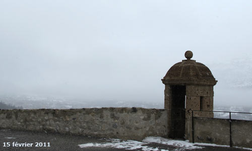 Une échauguette sur les remparts de la cité Vauban de Briançon.