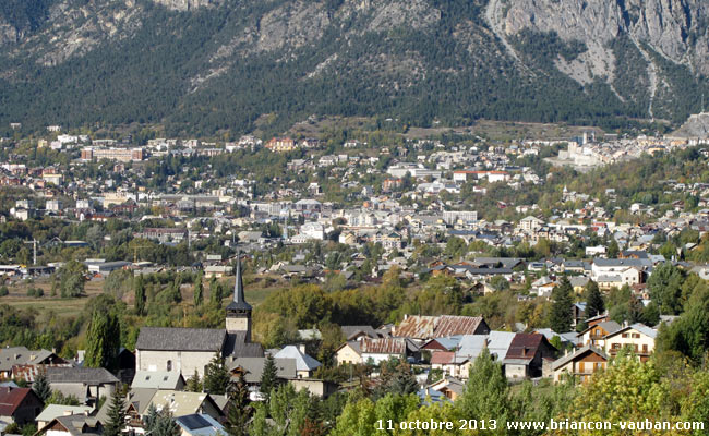 Briançon vu depuis Villar-Saint-Pancrace.