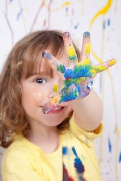 Stage enfant de peinture sur soie